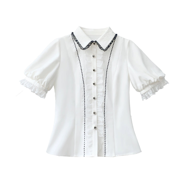 Black Plaid Jirai Kei Suspender Skirt, White Blouse (L M S XL) 42918:760676