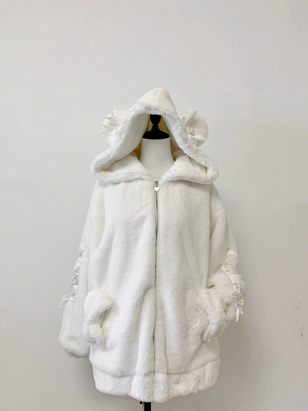 Ryousangata Style Winter Coat, Bear Ear Hood (Off-White) 44414:807528