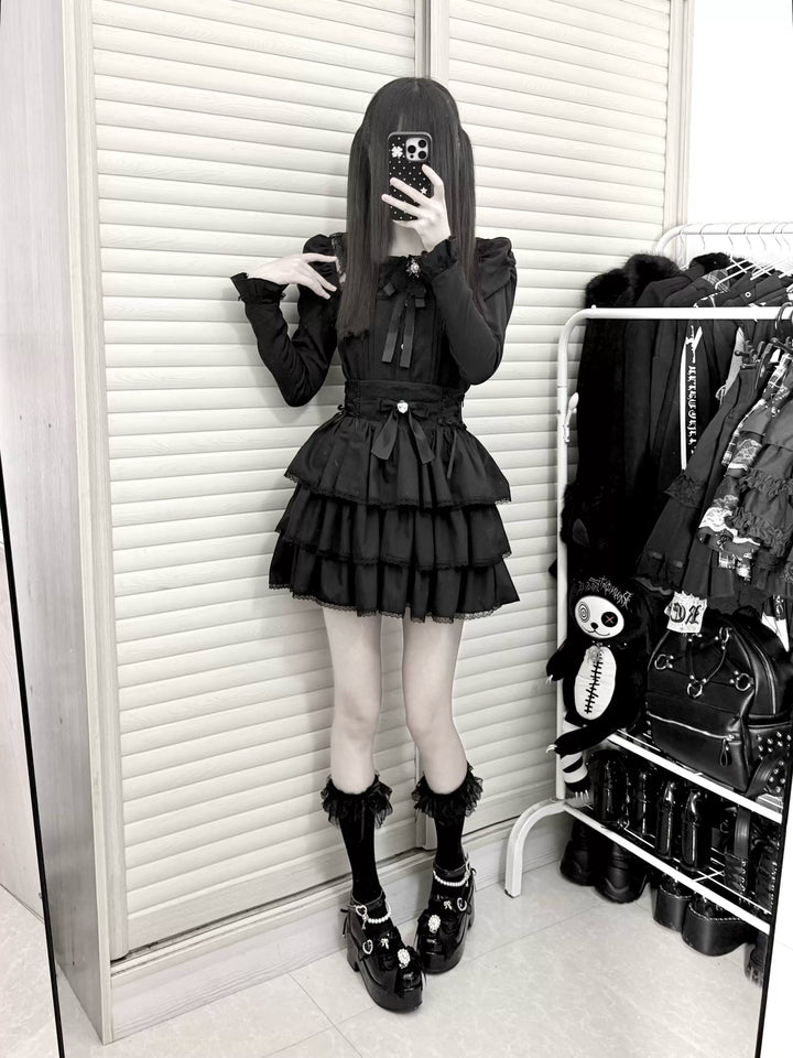 Jirai Kei Peter Pan Collar Blouse & Skirt Set 45007:834504
