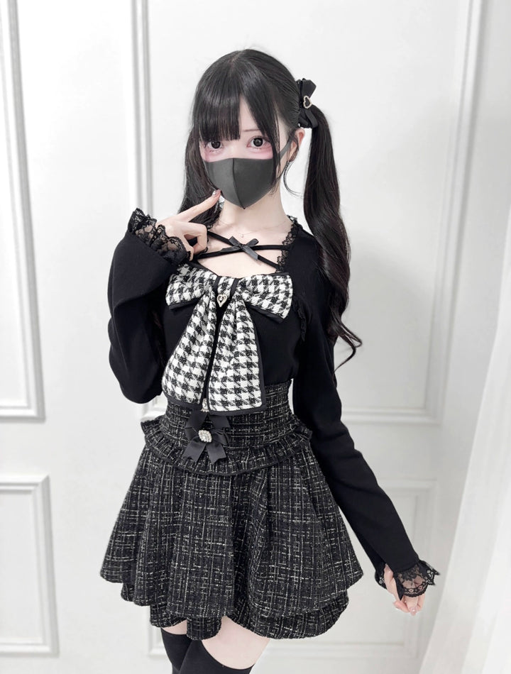 Ryousangata Knit Top, Chest Big Bow 44175:800571