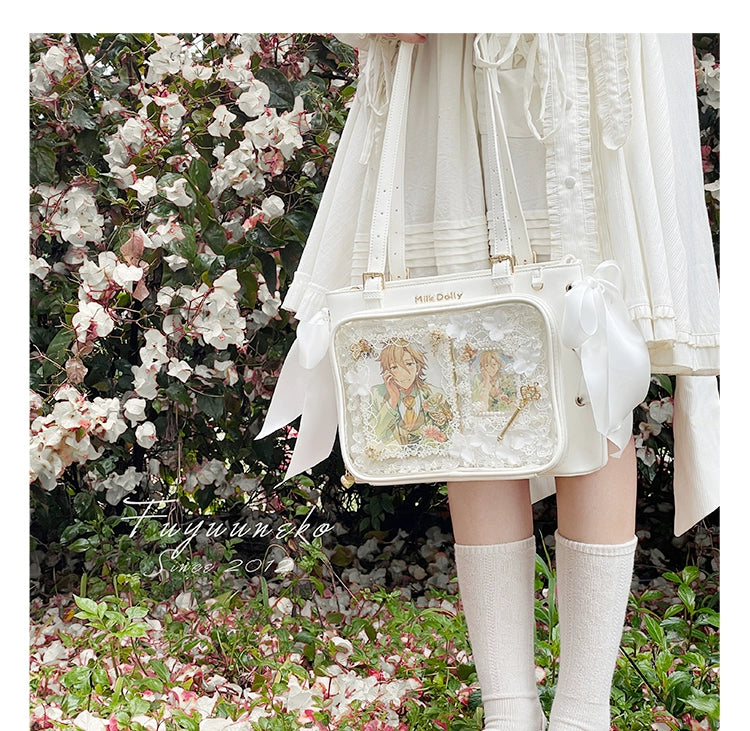Large Capacity Ita Bag With Window Front & Detachable Ribbon Bow 43229:772349