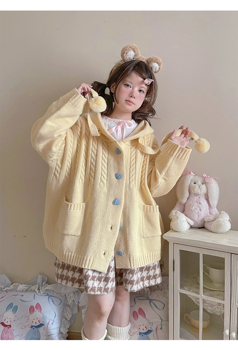 Kawaii Oversized Cardigan Sweater Coat Multicolor (M S) 22652:345602