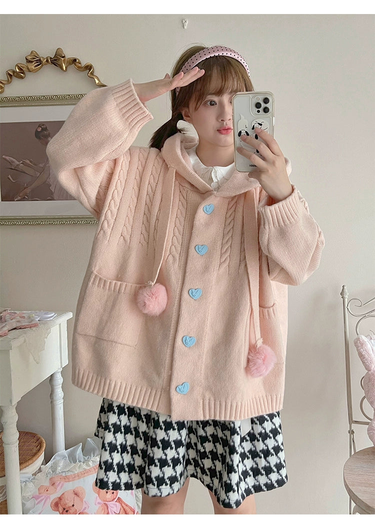 Kawaii Oversized Cardigan Sweater Coat Multicolor 22652:345752