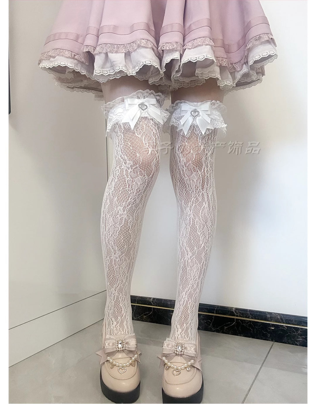 Jirai Kei Socks Bow Lace Over-knee Socks Multicolor 21580:751897