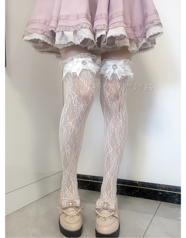 Jirai Kei Socks Bow Lace Over-knee Socks Multicolor 21580:751897