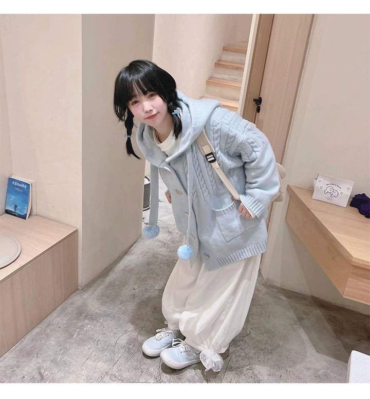 Kawaii Oversized Cardigan Sweater Coat Multicolor 22652:345520
