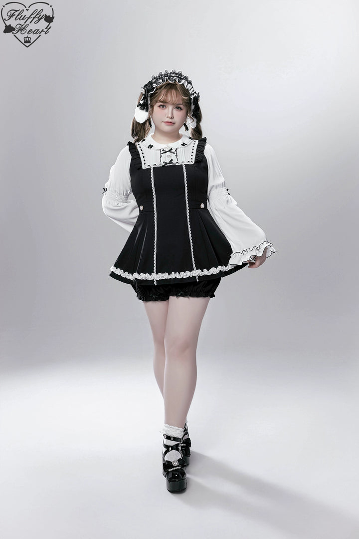 【Fluffy Heart】橱窗人偶日系女仆感可拆卸围裙萌系套装 现货 44119:796742