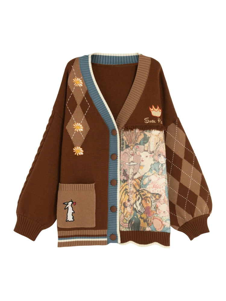 Mori Kei Vintage Style Melrad Knit Sweater Shirt Skirt Set (L M S XL / L) 22716:335762