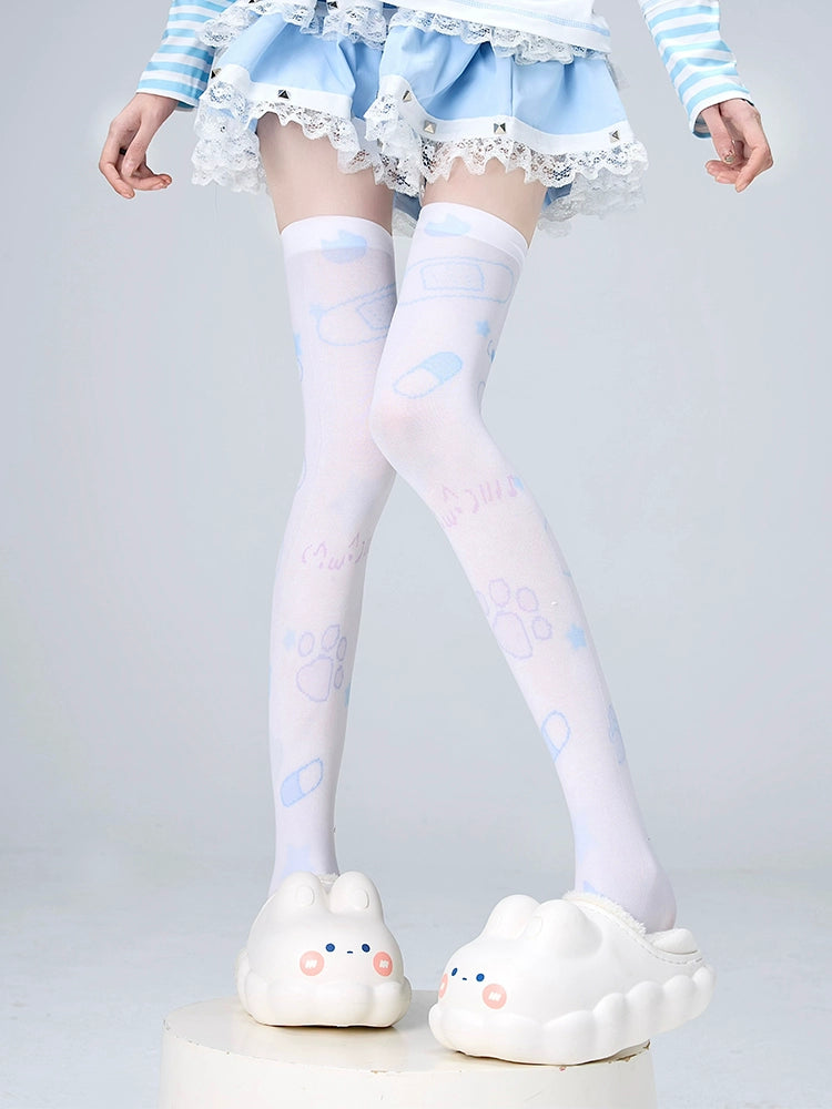 Tenshi Kaiwai Socks Over-the-Knee Socks Velvet High Tube Socks 36524:535710