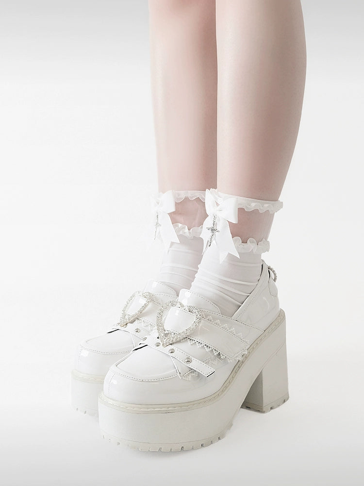 Jirai Kei Platform Shoes Ryousangata High Heels Loafer Shoes 40098:655870