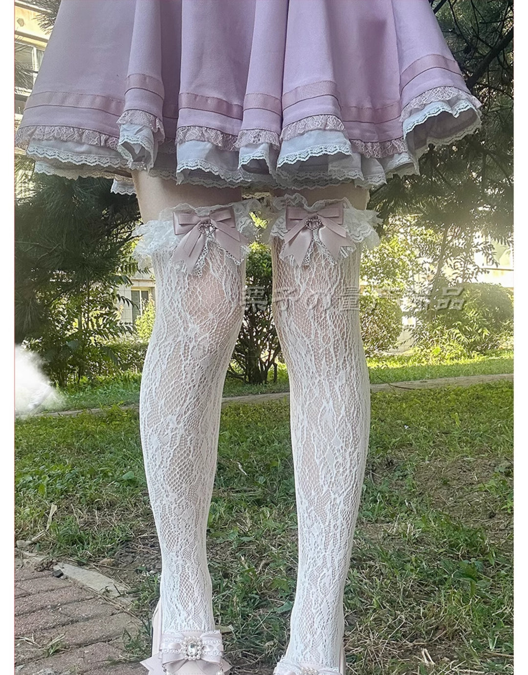 Jirai Kei Socks Bow Lace Over-knee Socks Multicolor 21580:751892