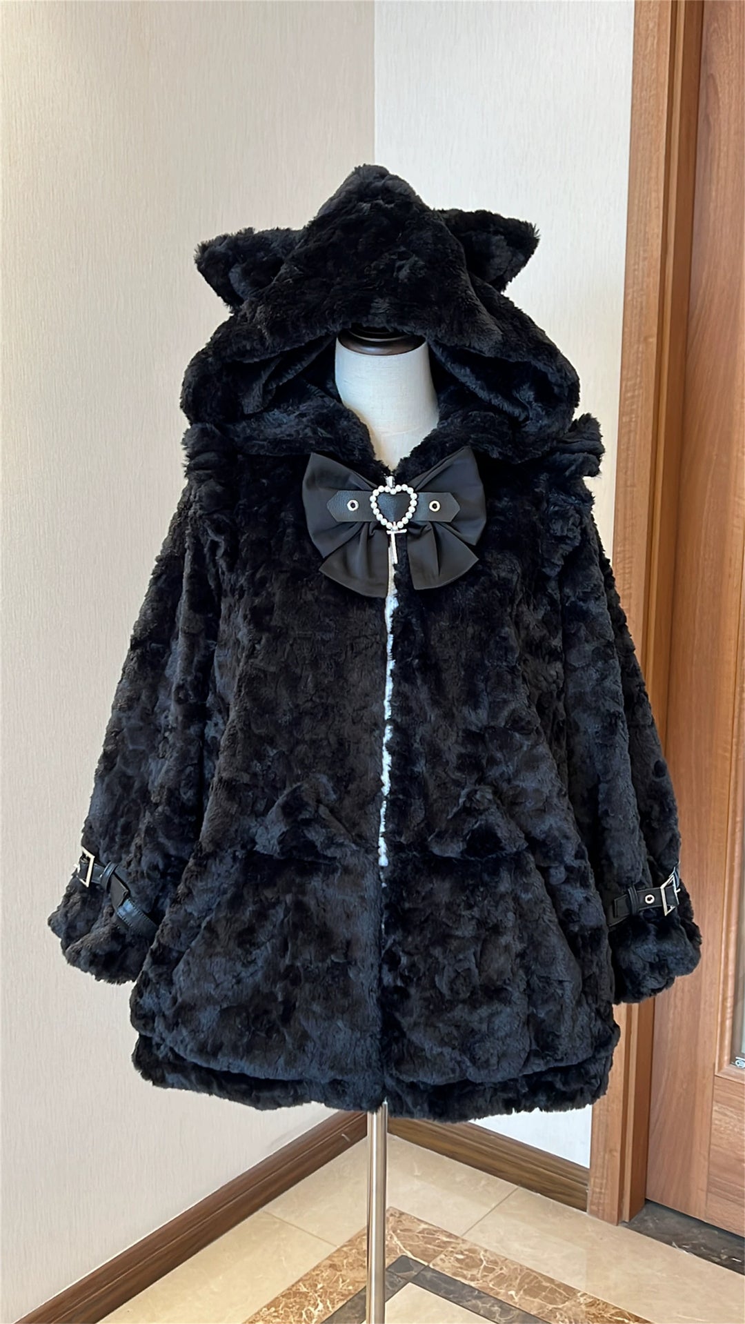 Jirai Kei Coat Cat Ear Hood Jacket Fleece Coat 39958:646722