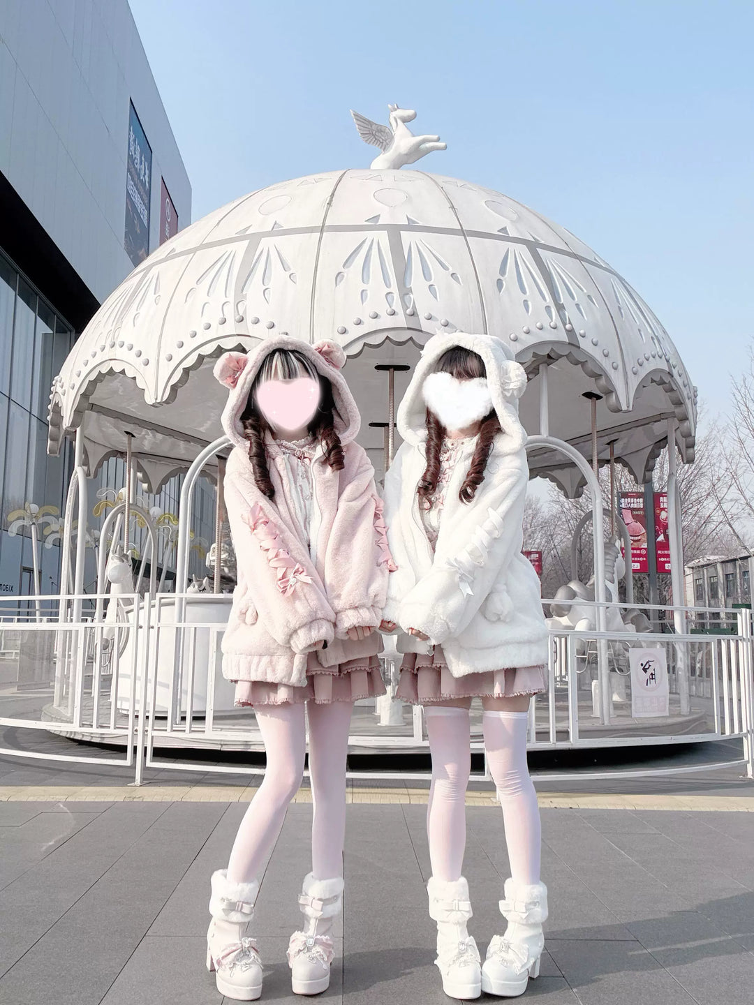 Ryousangata Style Winter Coat, Bear Ear Hood 44414:807529