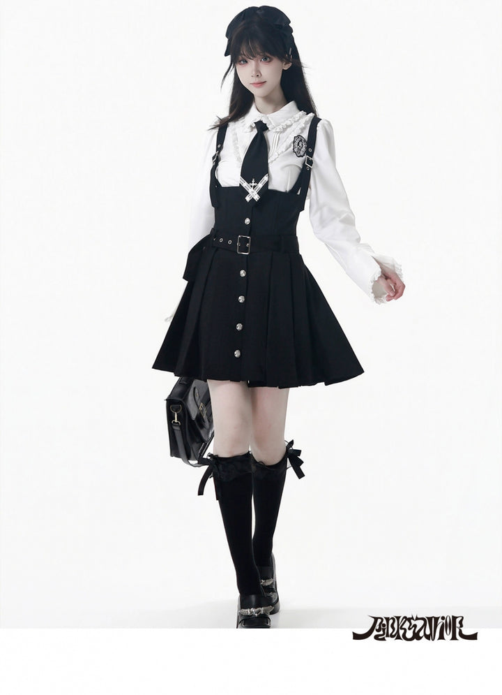 JK Uniform Striped Blazer, Blouse and Pleated Skirt 44171:800198
