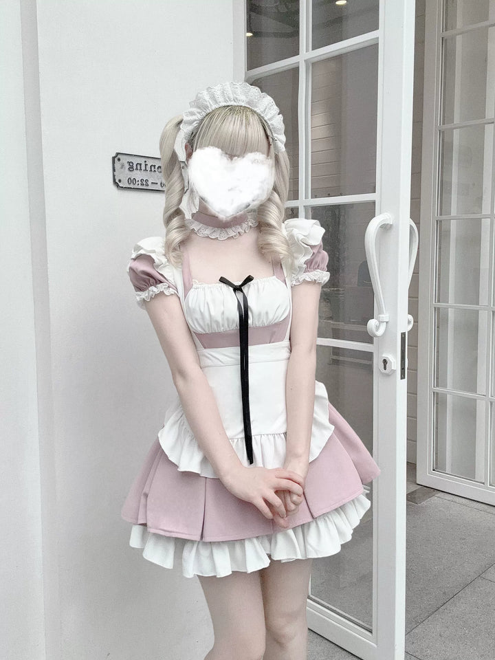 Kawaii Maid Dress, Detachable White Apron 43805:786132