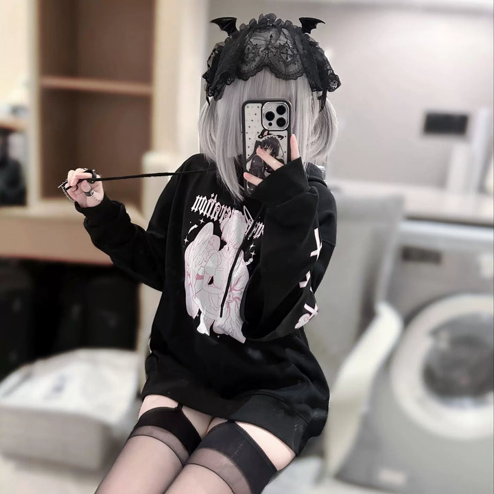 Tenshin Kaiwai Hoodie Medical Angel Print Hooded Sweatshirt 39430:627976