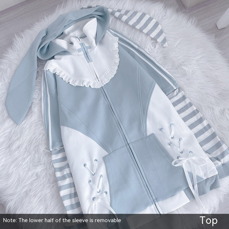 Tenshi Kaiwai Coat Blue Hoode With Long Bunny Ears (Large Small) 21834:319480