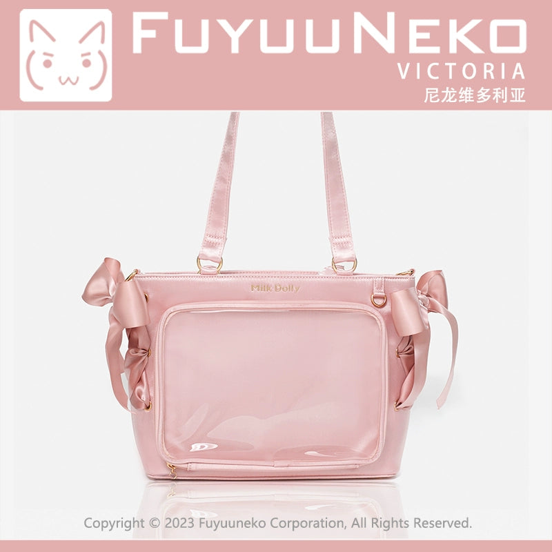 Satin Ita Bag, Clear Window & Detachable Ribbon Bow 43227:771962