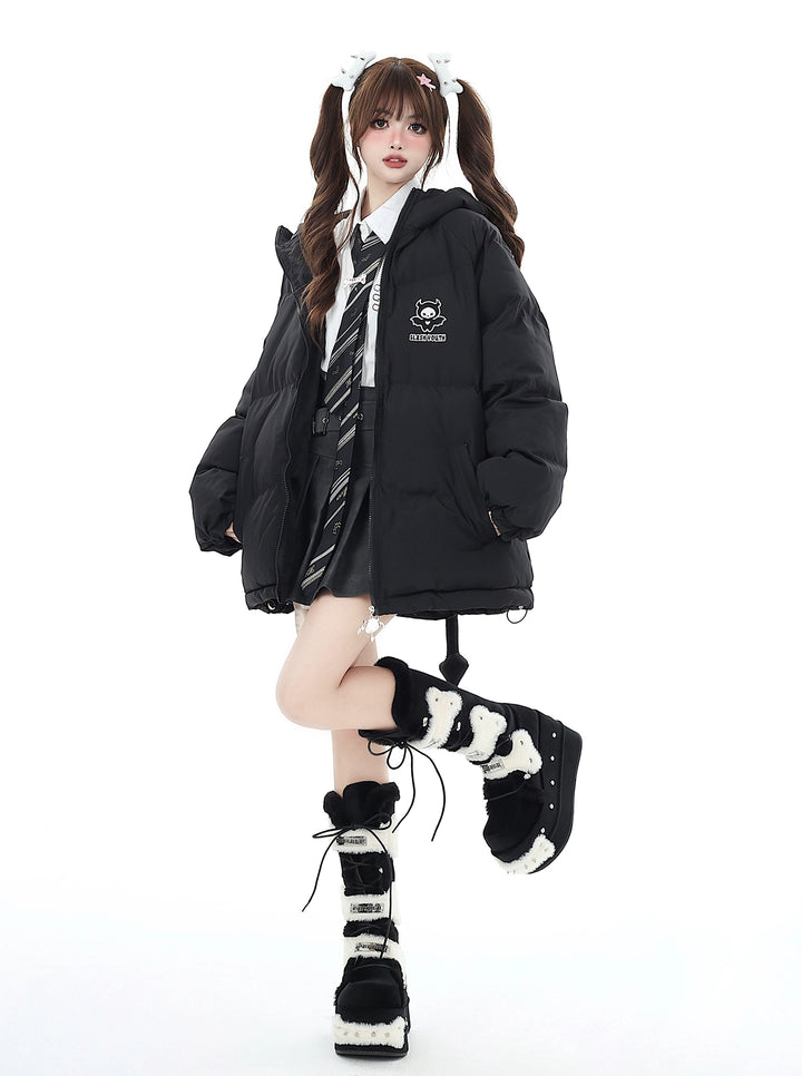 Plus Size Yami Kawaii Coat Winter Black Jacket Cotton Coat 39554:637046