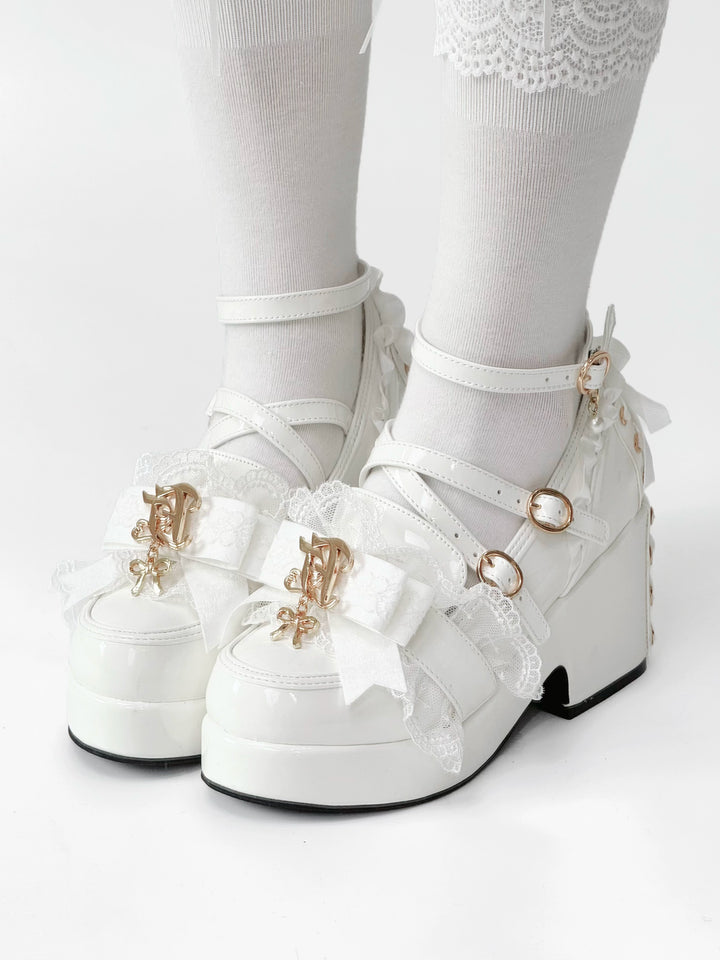 Jirai Kei High Platform Shoes, High + Mid Heel Options 43617:781177