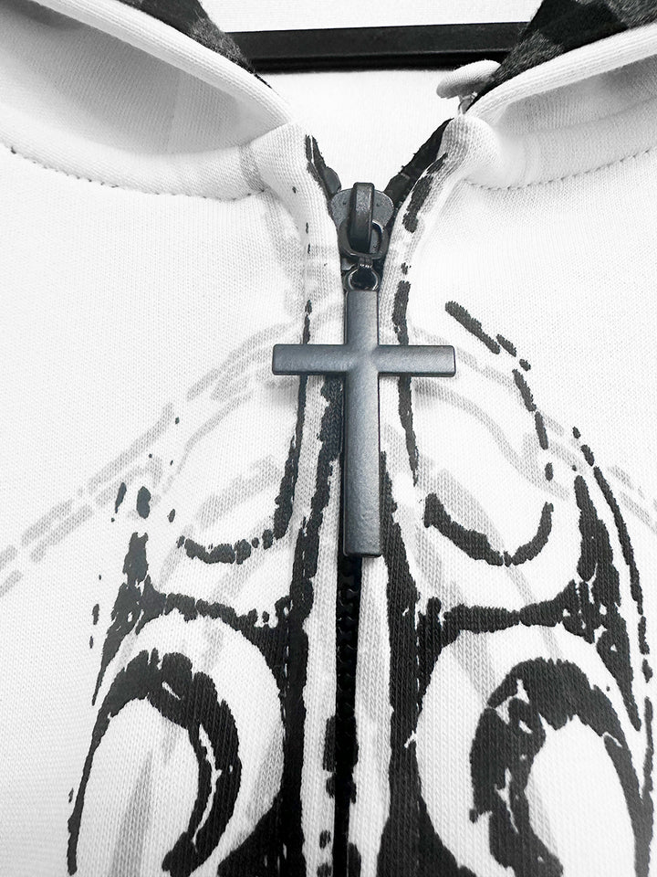 Cotton Jirai Kei Coat Gothic Punk Style with Oversized Design 42386:737979
