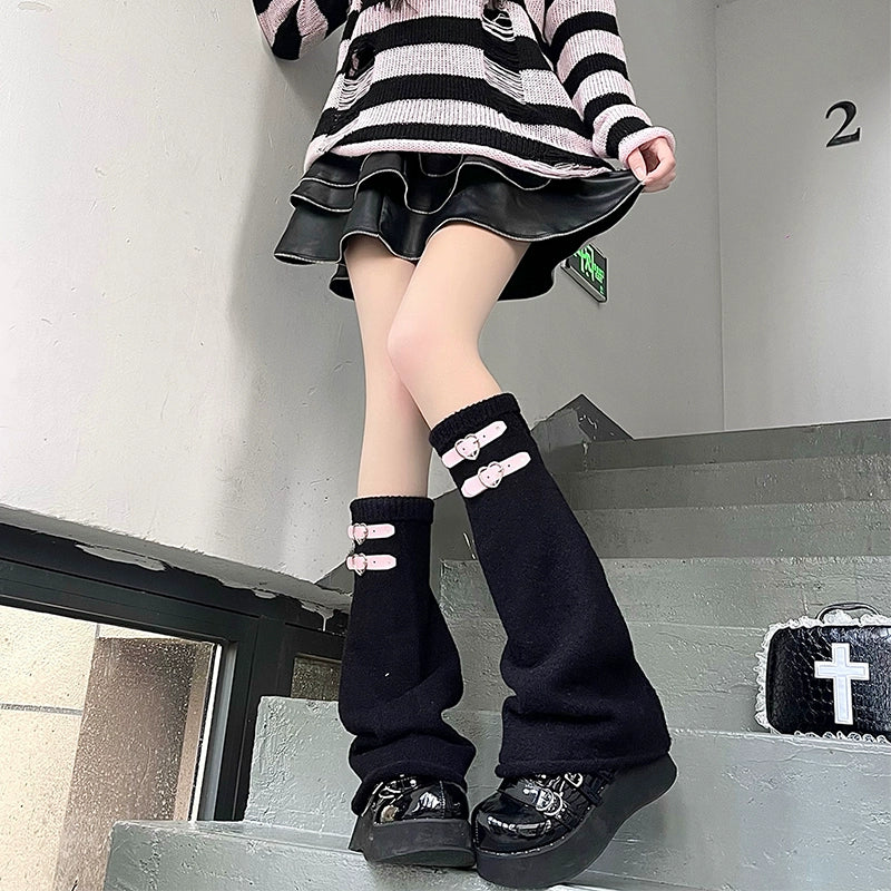 Harajuku Fashion Love Leather Buckles Socks Multicolor 28964:339540 28964:339540