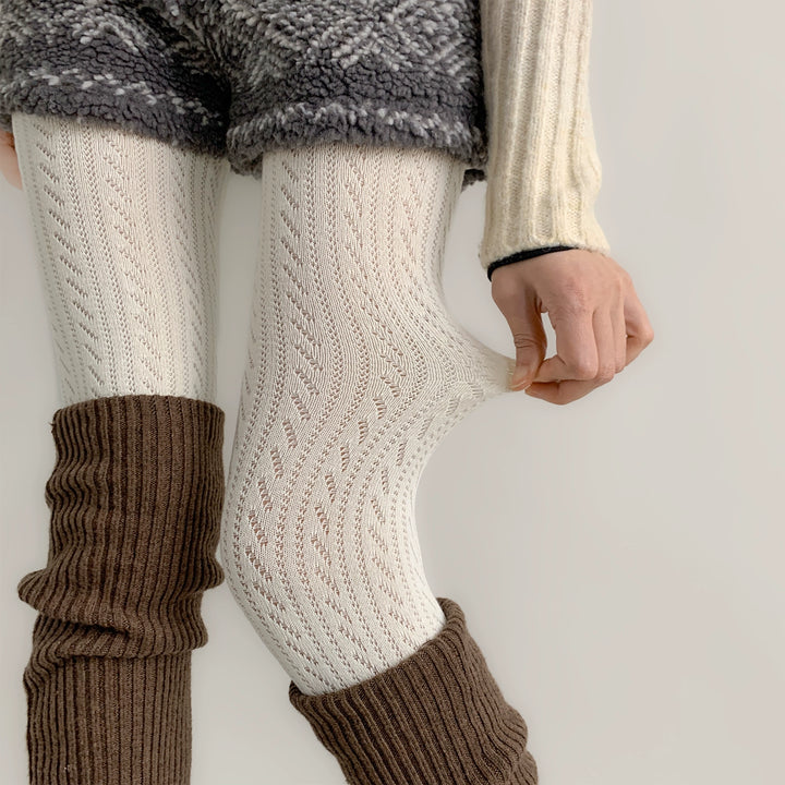 Japanese Style Daily Pantyhose, Hollowed Vertical Stripes 44075:795663