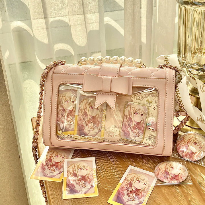Kawaii Ita Bag Bow Rhombus Grid Shoulder Bag Multicolor 21906:349762