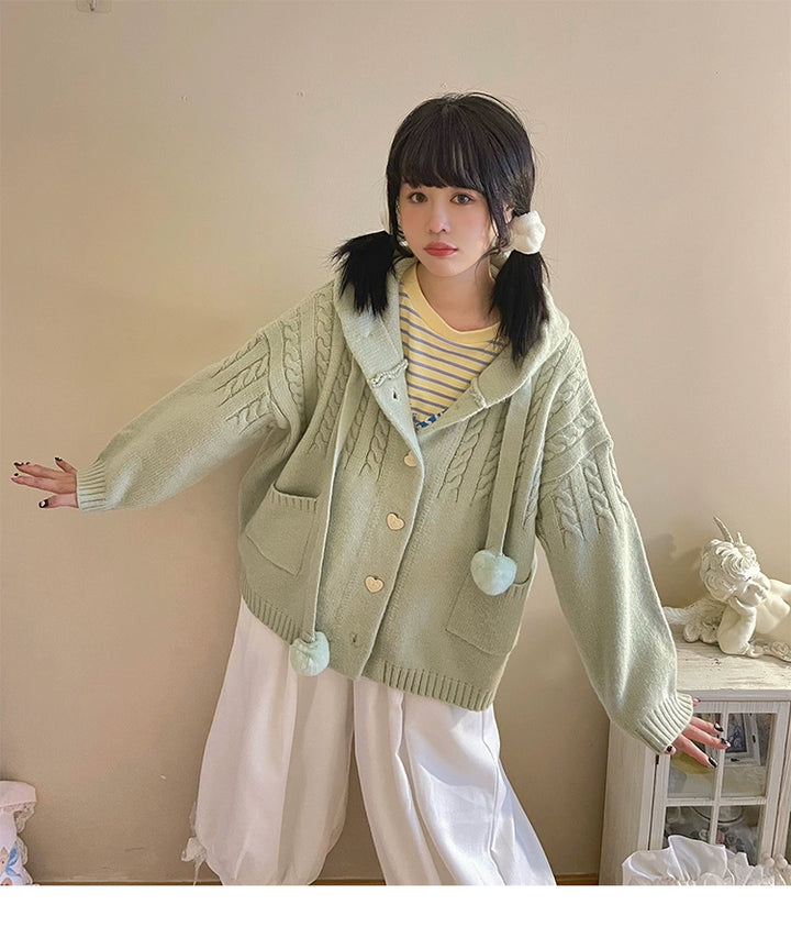 Kawaii Oversized Cardigan Sweater Coat Multicolor 22652:345746