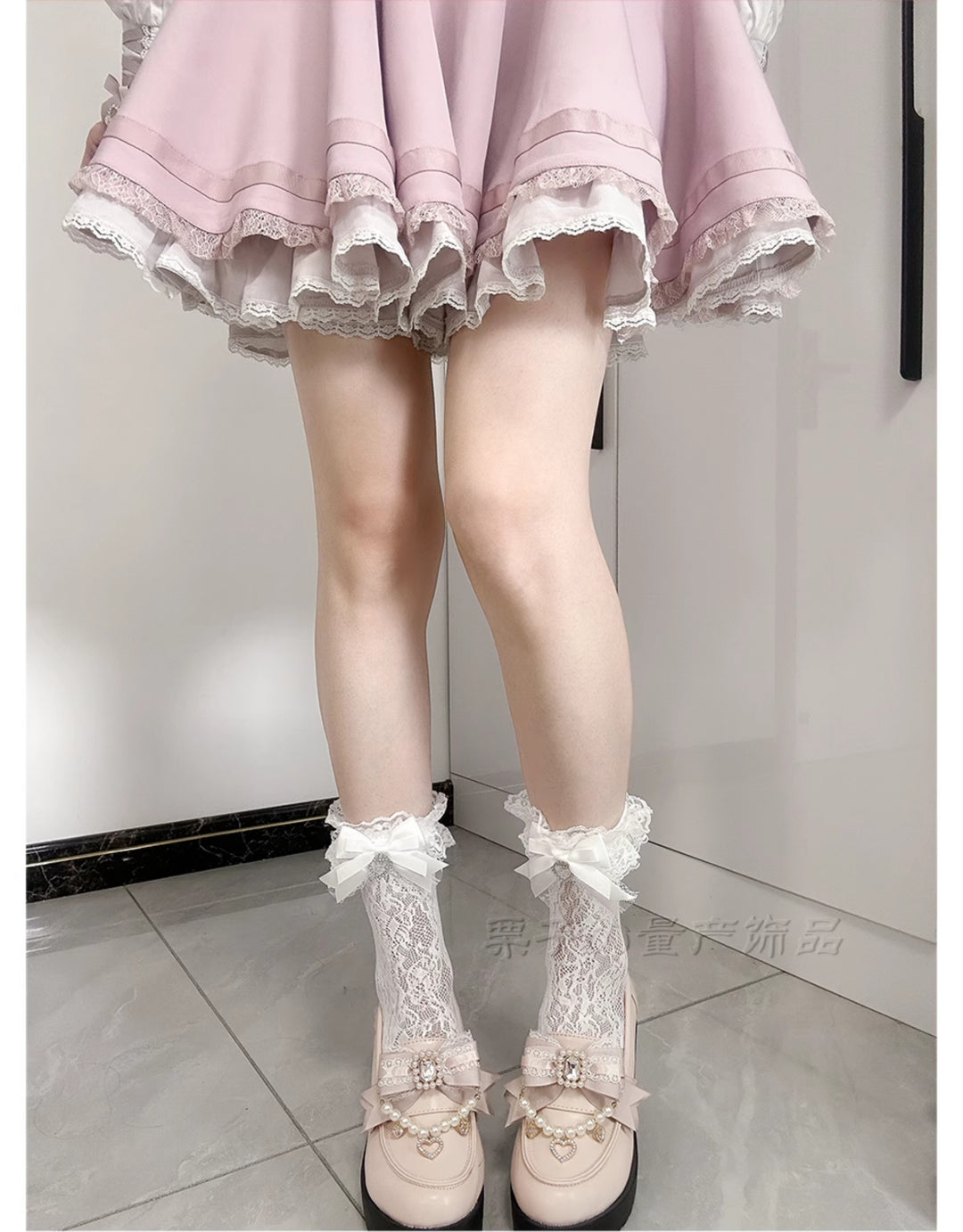 Jirai Kei Socks Bow Lace Over-knee Socks Multicolor 21580:751896