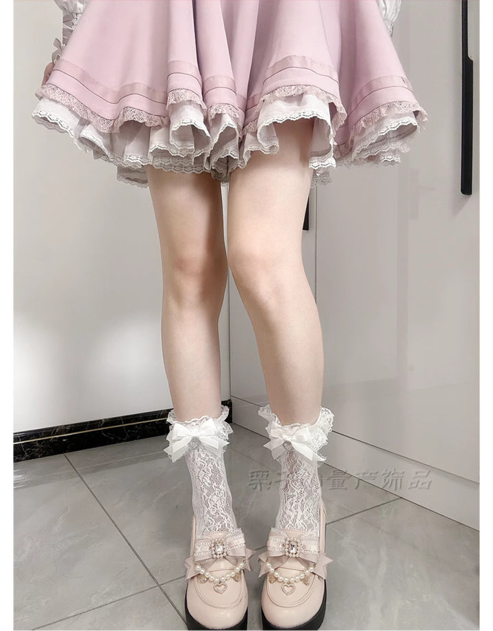 Jirai Kei Socks Bow Lace Over-knee Socks Multicolor 21580:751896