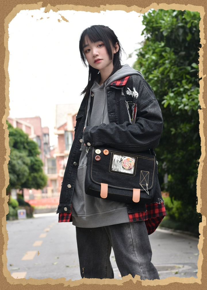 Kawaii Ita Bag Denim Crossbody Bag Large Capacity Handbag 37050:551712