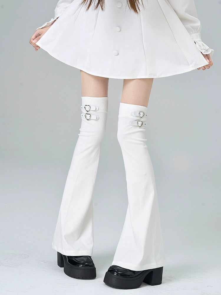 Plus Size Y2K Leg Warmers, Buckle Accent (M) 42252:733581