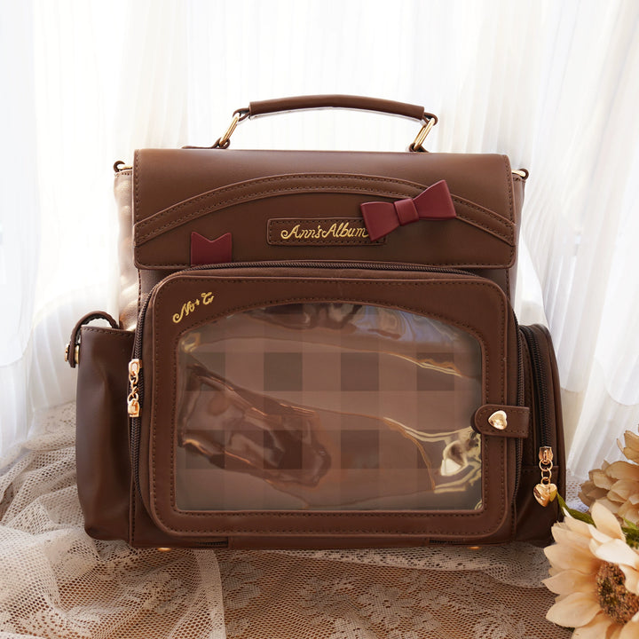 Kawaii Ita Bag with Crossbody Strap, Clear Window (Brown) 45414:846764