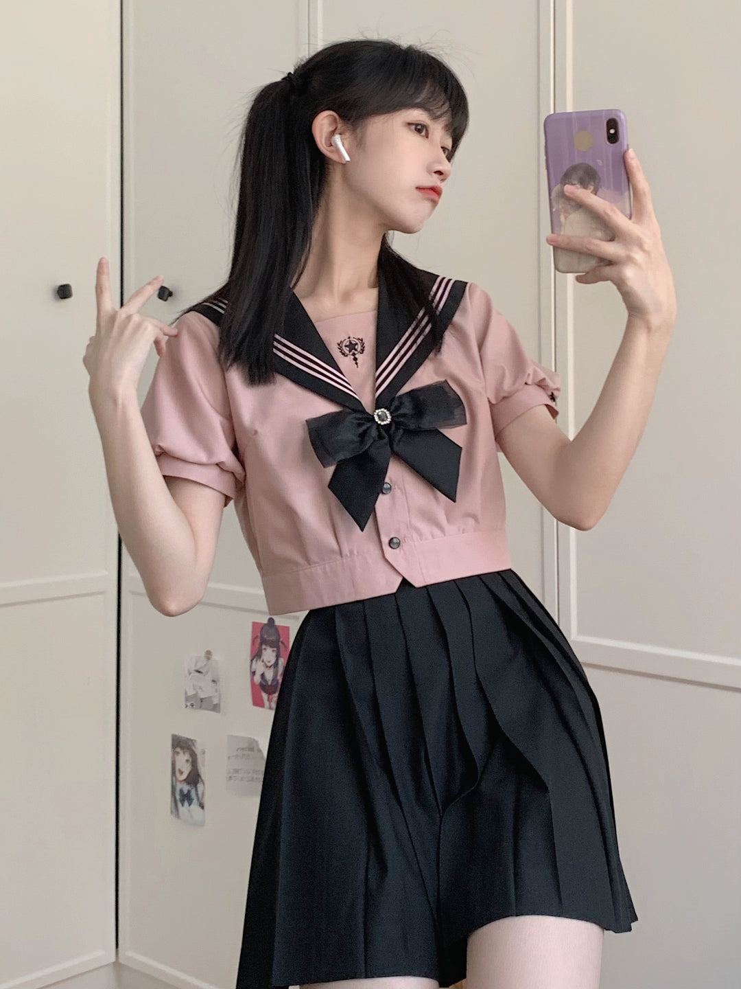 JK Uniform Sailor Collar Shirt & Skirt In Different Lengths 42564:745185