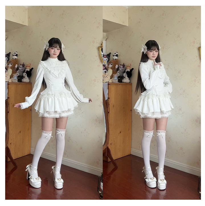 Ruffle Jirai Kei Dress | Shorts | Plush Doll Bag Each Sold Separately 42490:743491
