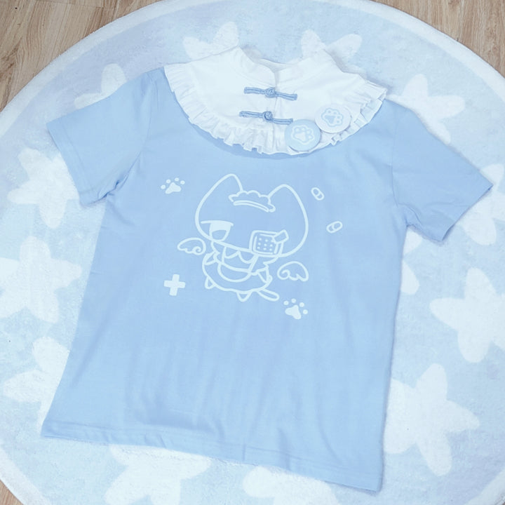 Tenshi Kaiwai T-shirt Kawaii Pure Cotton Short Sleeve Top 37464:561350 (L M S) 37464:561350
