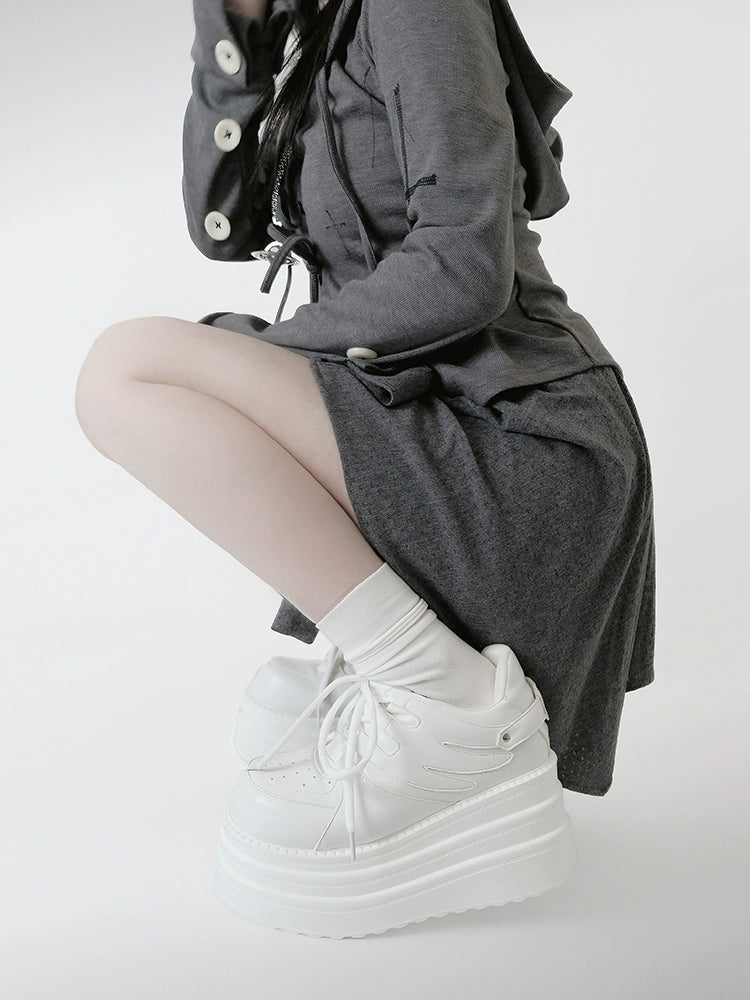 Jirai Kei Platform Shoes Round-toe Sneaker Shoes 40090:678434