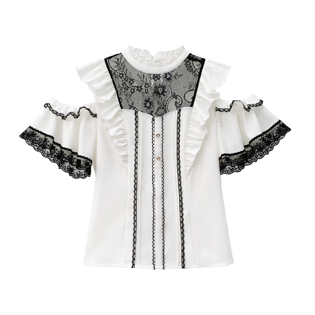 Ankle-length Jirai Kei Mermaid Skirt, Lace Detailed Blouse (L M S XL) 43112:766107