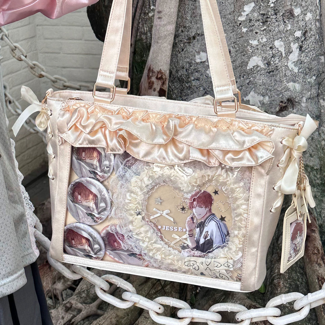 Large Capacity Satin Lolita Ita Bag Handle/Crossbody Strap (Yellow) 43100:765734