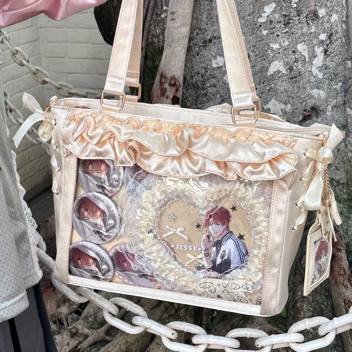 Large Capacity Satin Lolita Ita Bag Handle/Crossbody Strap (Yellow) 43100:765734