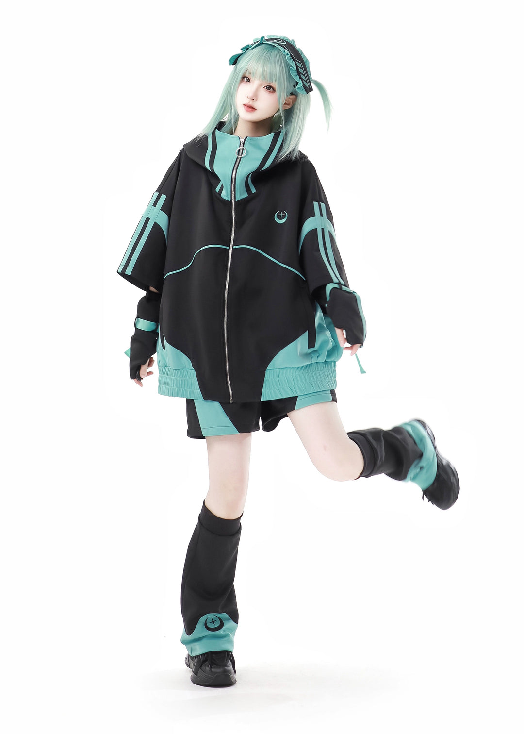 Subcul Jirai Outfit Short Sleeve Jacket With Wrist Cuffs 36794:546140