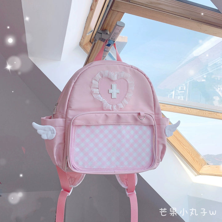 Tenshi Kaiwai Ita Bag Backpack Blue And Pink Bag 38278:588310