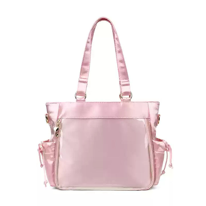 Large Capacity Ita Bag Satin Shoulder Bag Commute Tote Bag (Pink) 41162:699654