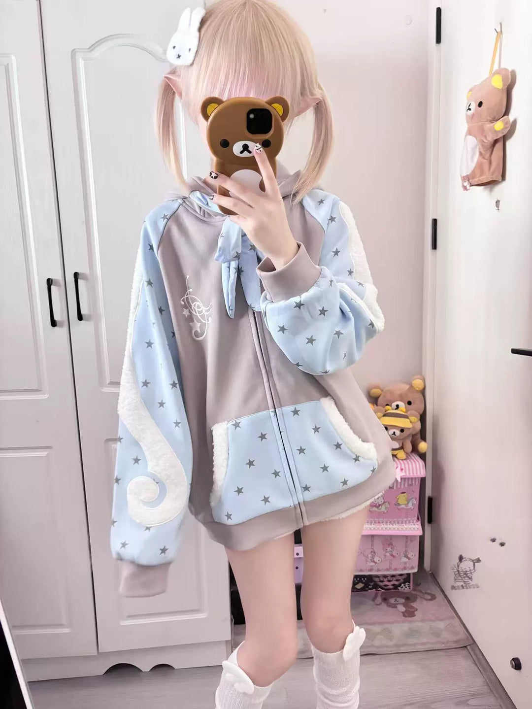Kawaii Angel Wing Hoodie, Zipper Closure (L M) 44034:795059