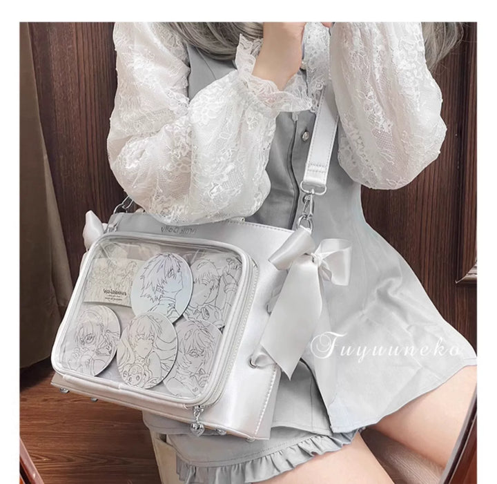 Satin Ita Bag, Clear Window & Detachable Ribbon Bow 43227:771928