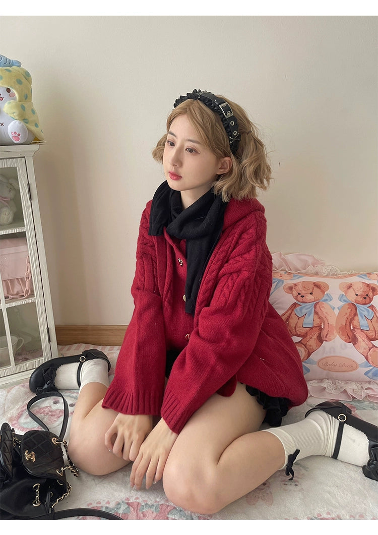 Kawaii Oversized Cardigan Sweater Coat Multicolor 22652:345748