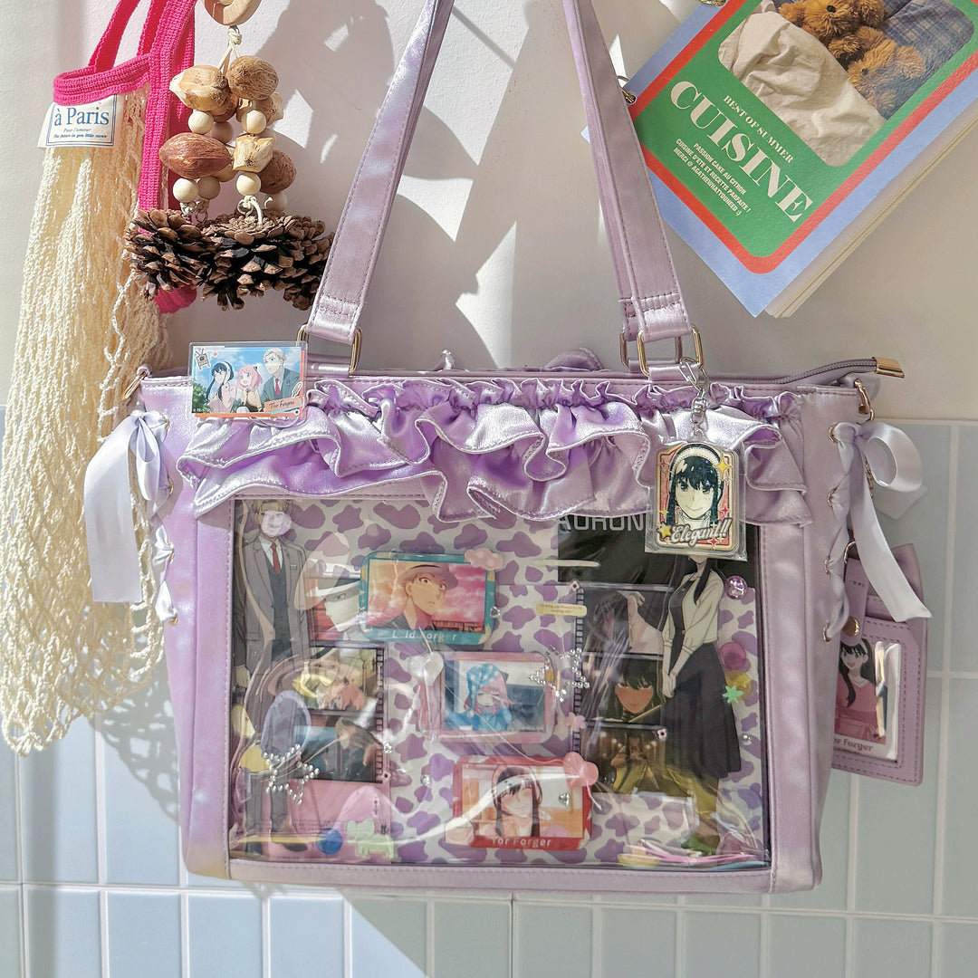 Large Capacity Satin Lolita Ita Bag Handle/Crossbody Strap (Purple) 43100:765732