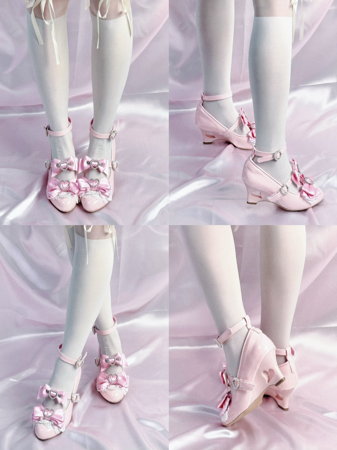 Princess Lolita Wedge Shoes with Open Heart Hollow Heel 42709:752876