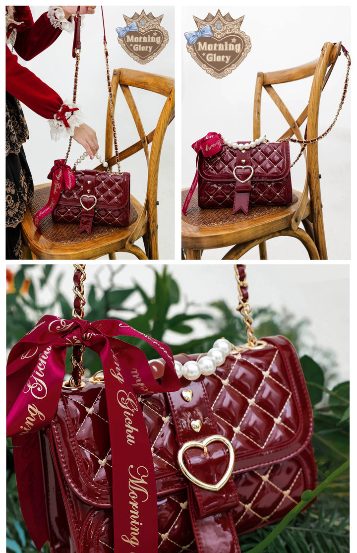 Kawaii Ita Bag Bow Rhombus Grid Shoulder Bag Multicolor 21906:349742